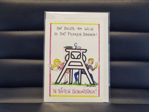 Klappkarte "Dat Beste am Wein"